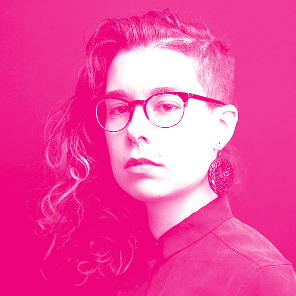 Florencia Herra Vega's headshot with a hot pink filter.